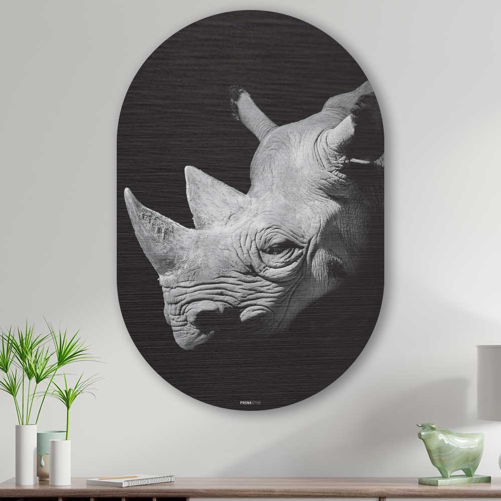 Muurovaal - Neushoorn - Aluminium
