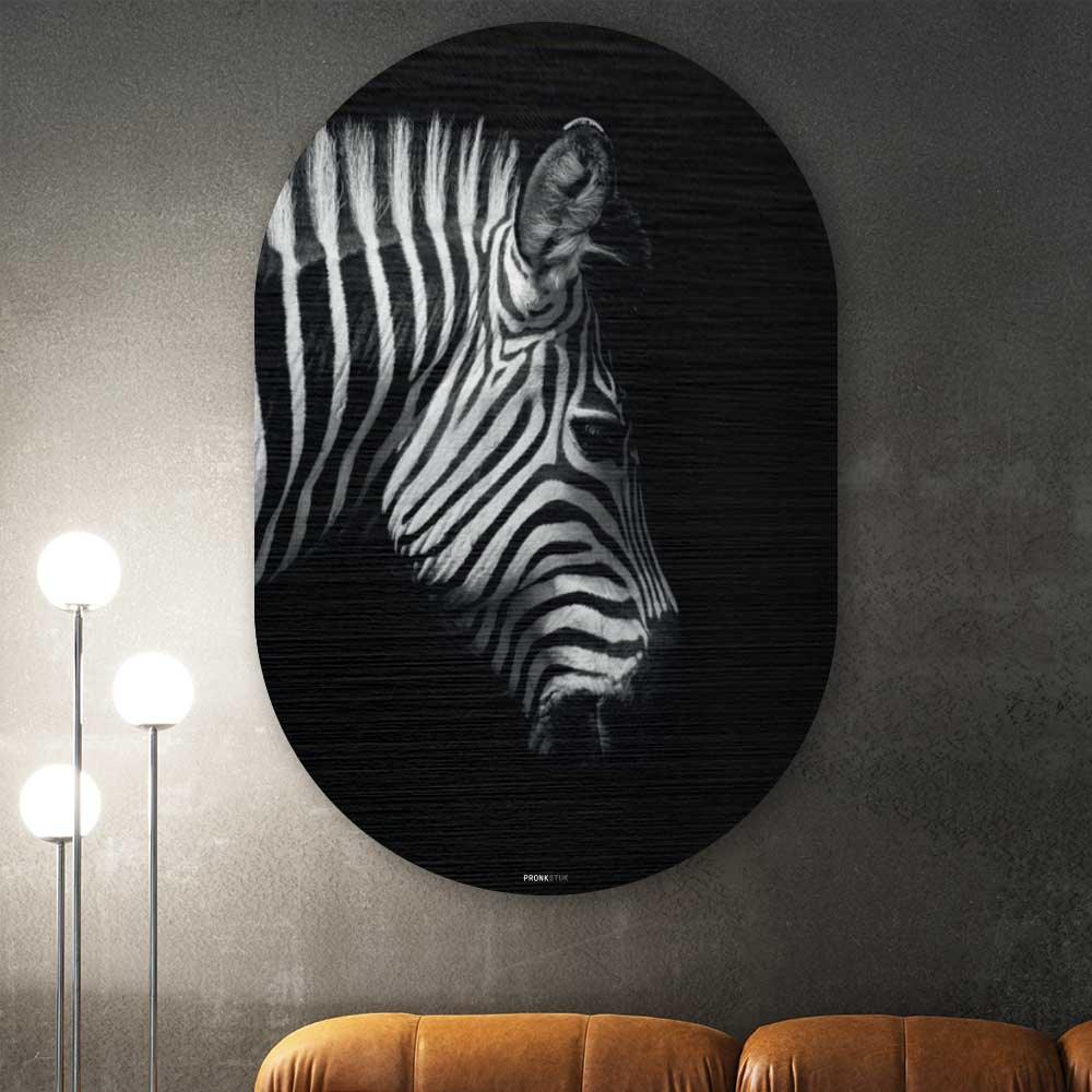 Muurovaal - Zebra - Aluminium