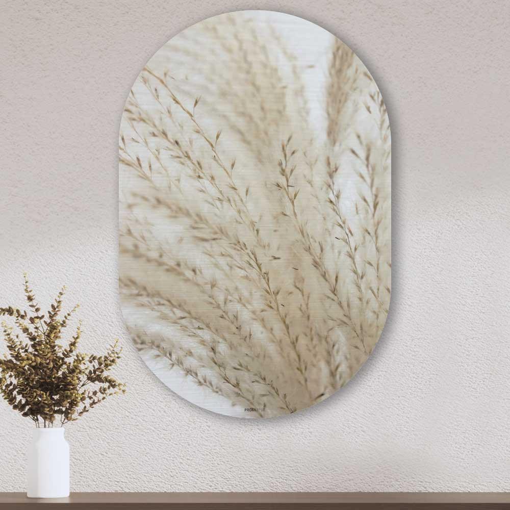 Muurovaal - Pampas beige - Aluminium