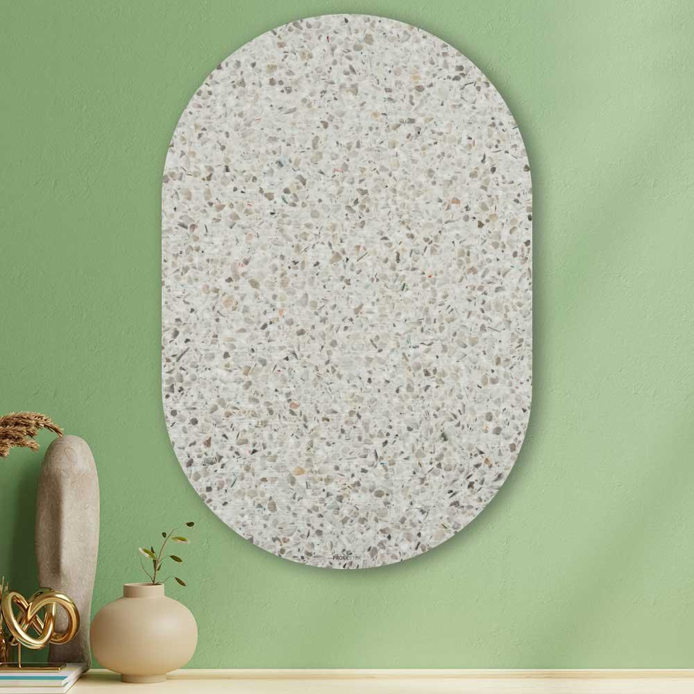 Muurovaal - Terrazzo - Aluminium