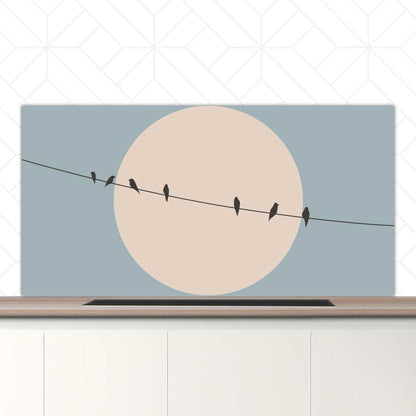 Spatscherm - Vogels op een draad