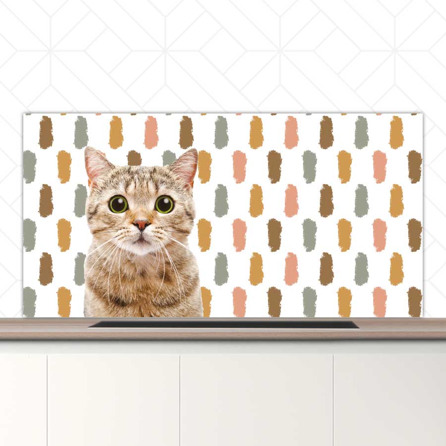 Spatscherm - Funny kat vlekken