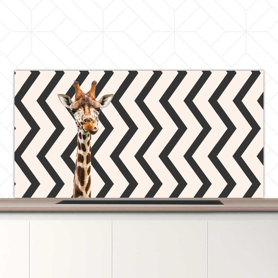 Spatscherm - Funny giraf zigzag