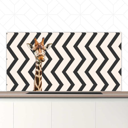Spatscherm - Funny giraf zigzag