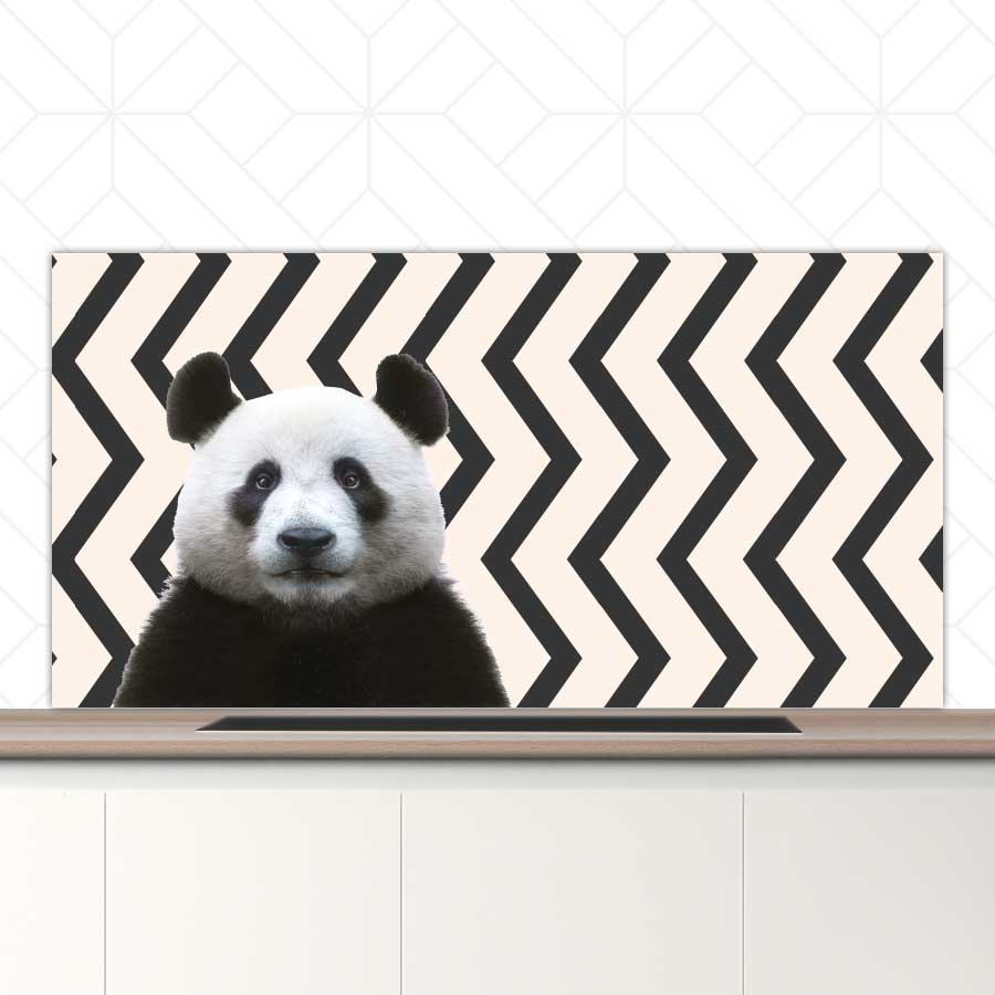 Spatscherm - Funny panda zigzag