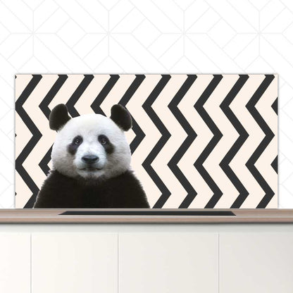 Spatscherm - Funny panda zigzag