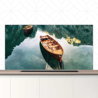 Spatscherm - Boten op een meer