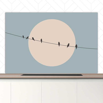 Spatscherm - Vogels op een draad