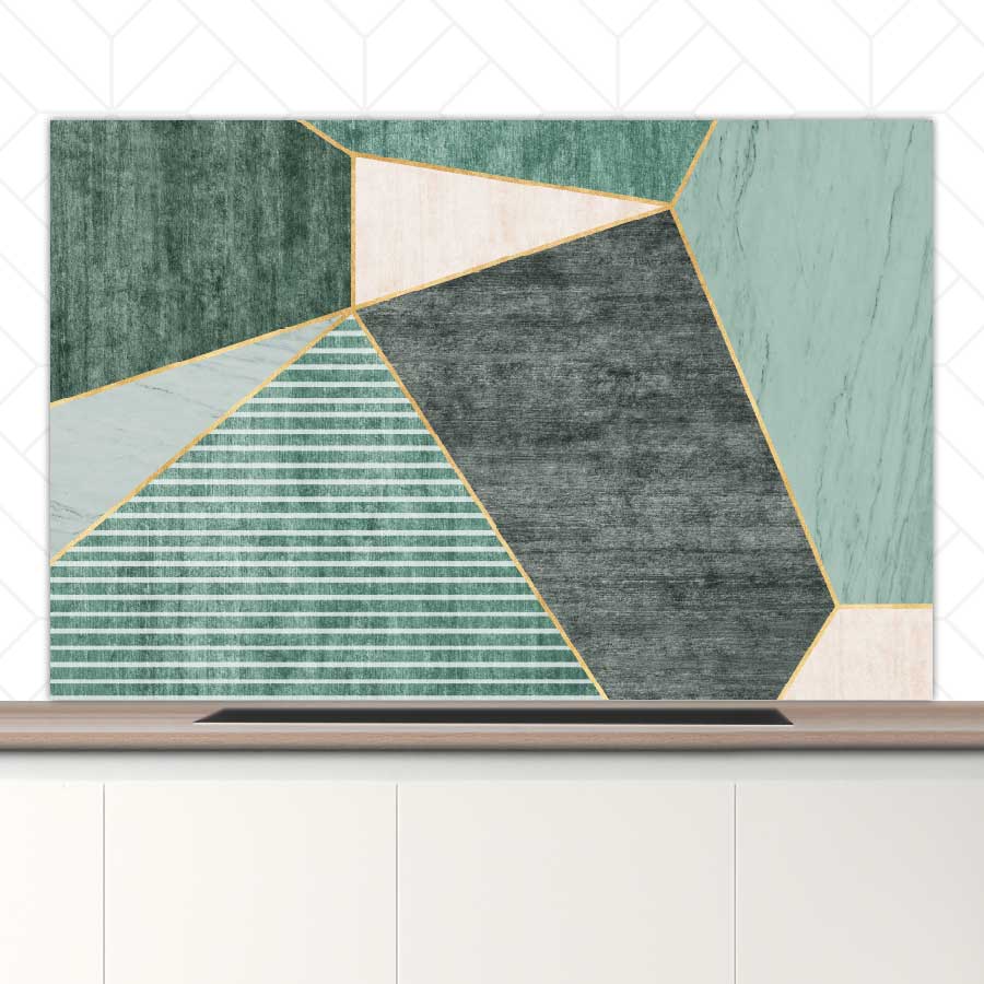 Spatscherm - Groene rechthoeken