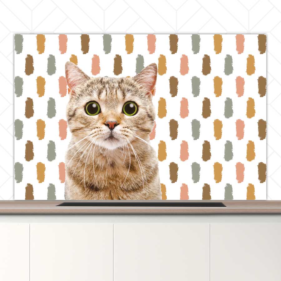 Spatscherm - Funny kat vlekken