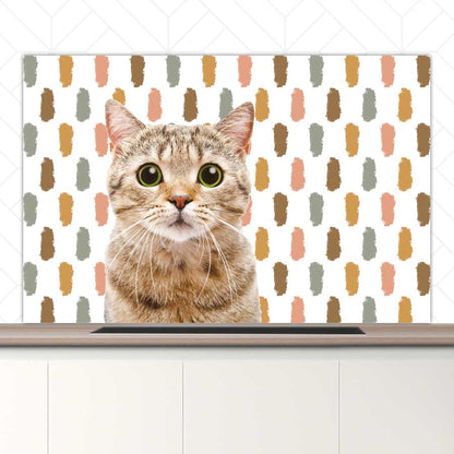 Spatscherm - Funny kat vlekken