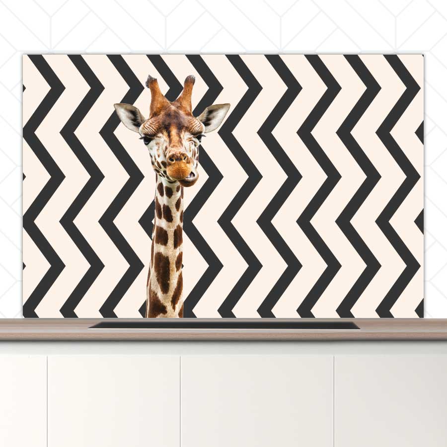 Spatscherm - Funny giraf zigzag