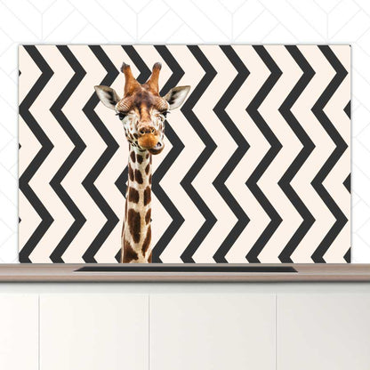 Spatscherm - Funny giraf zigzag