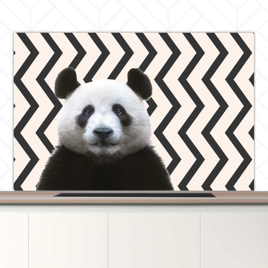 Spatscherm - Funny panda zigzag