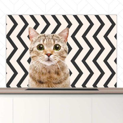 Spatscherm - Funny kat zigzag