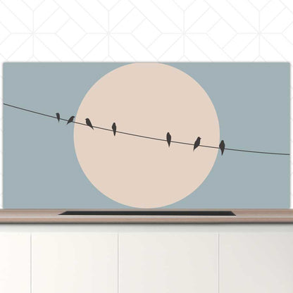 Spatscherm - Vogels op een draad