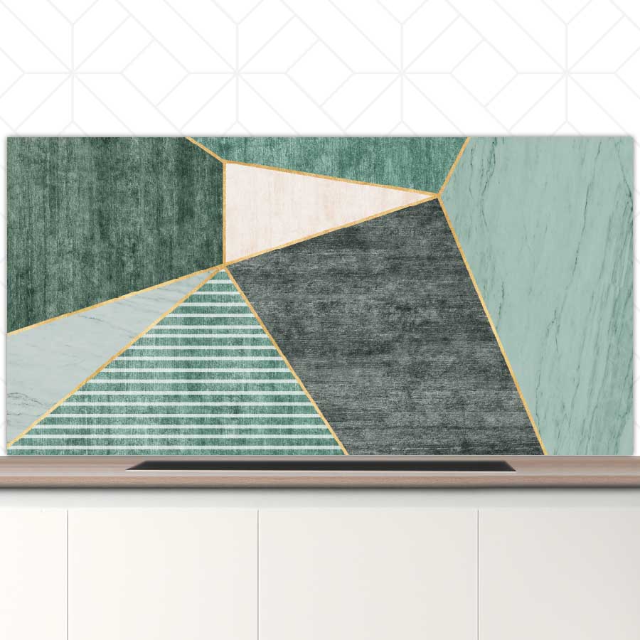 Spatscherm - Groene rechthoeken