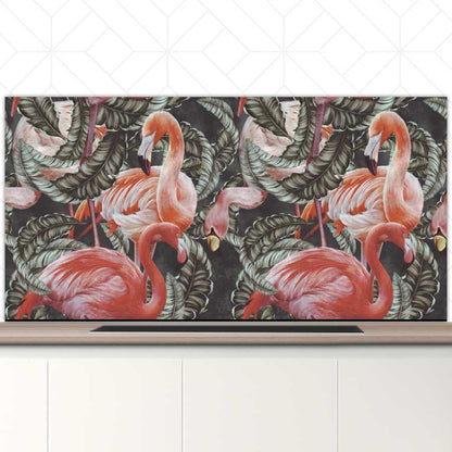 Spatscherm - Tropische flamingo’s
