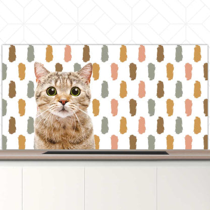 Spatscherm - Funny kat vlekken