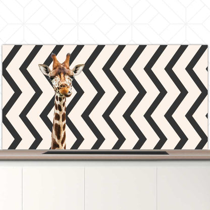 Spatscherm - Funny giraf zigzag