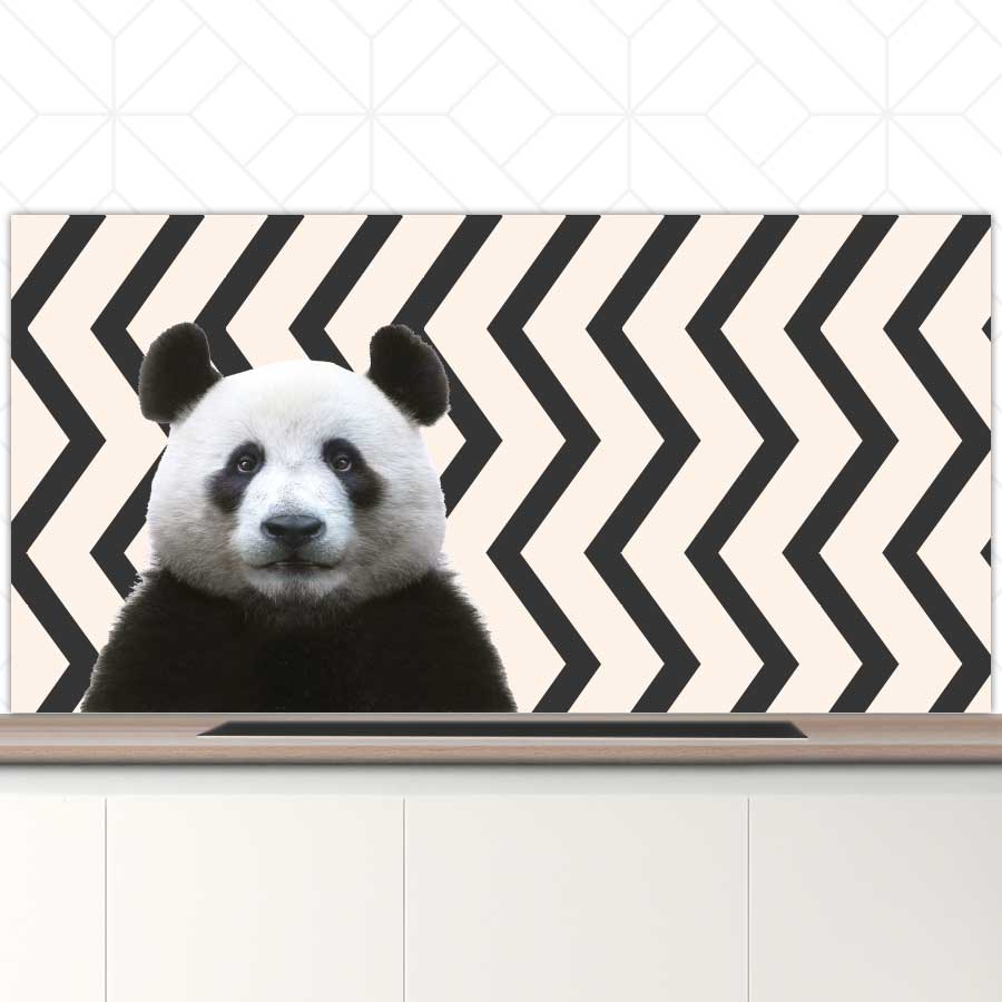 Spatscherm - Funny panda zigzag
