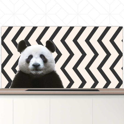 Spatscherm - Funny panda zigzag
