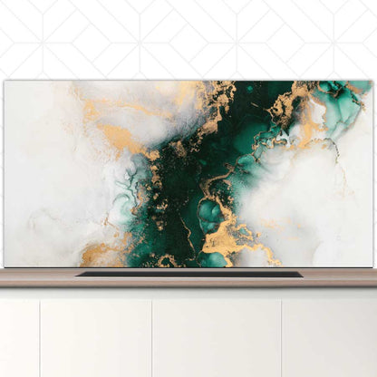 Spatscherm - Marmer Groen-Goud