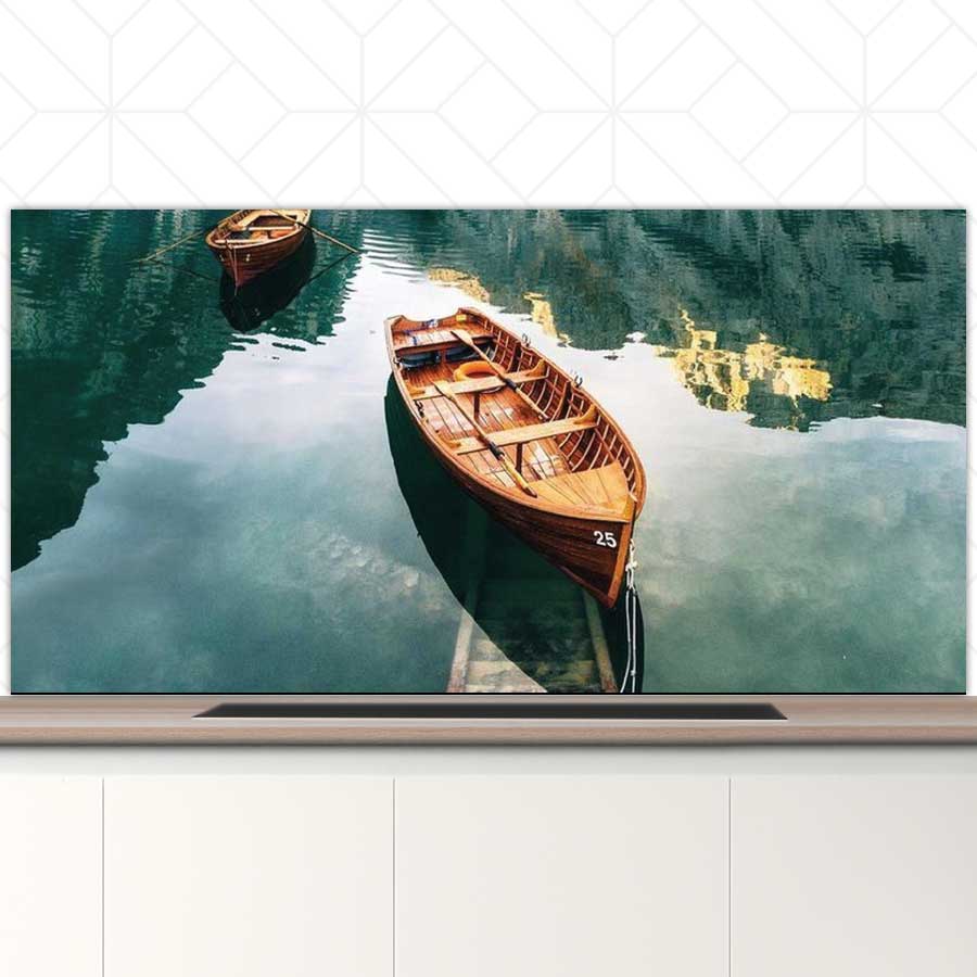 Spatscherm - Boten op een meer