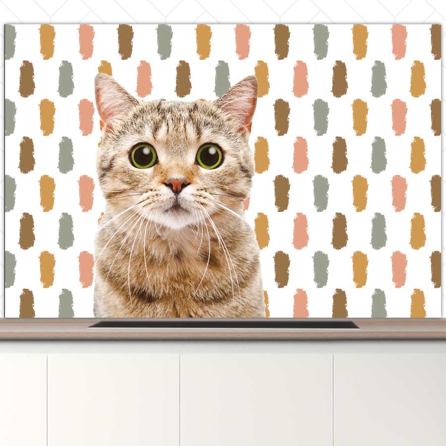 Spatscherm - Funny kat vlekken
