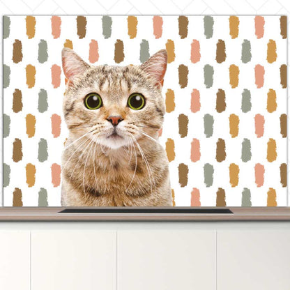Spatscherm - Funny kat vlekken