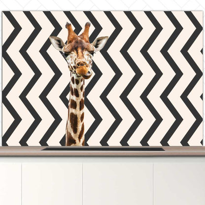 Spatscherm - Funny giraf zigzag