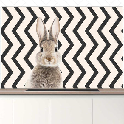 Spatscherm - Funny konijn zigzag