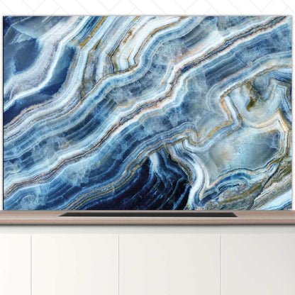 Spatscherm - Marmer natuurlijk blauw