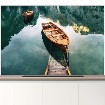 Spatscherm - Boten op een meer