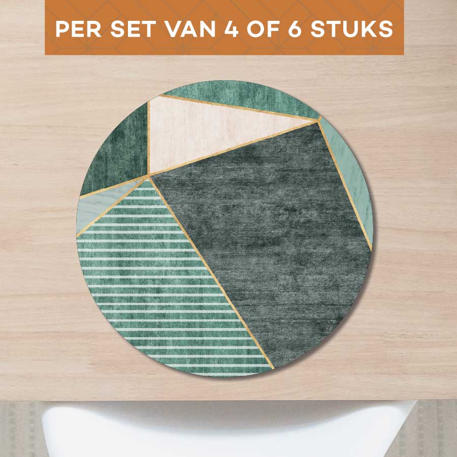Placemat - Groene rechthoeken