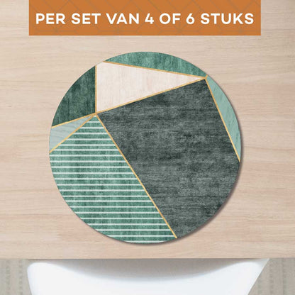 Placemat - Groene rechthoeken