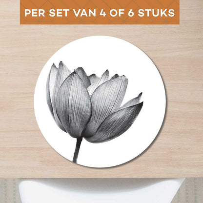 Placemat - Lotus in zwart-wit