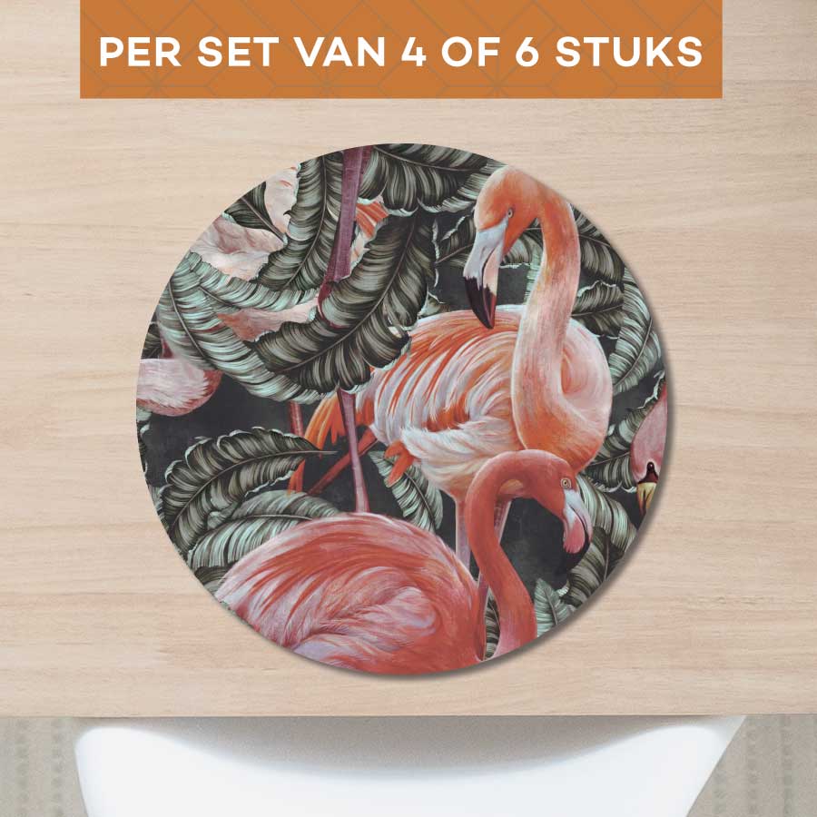 Placemat - Tropische flamingo’s