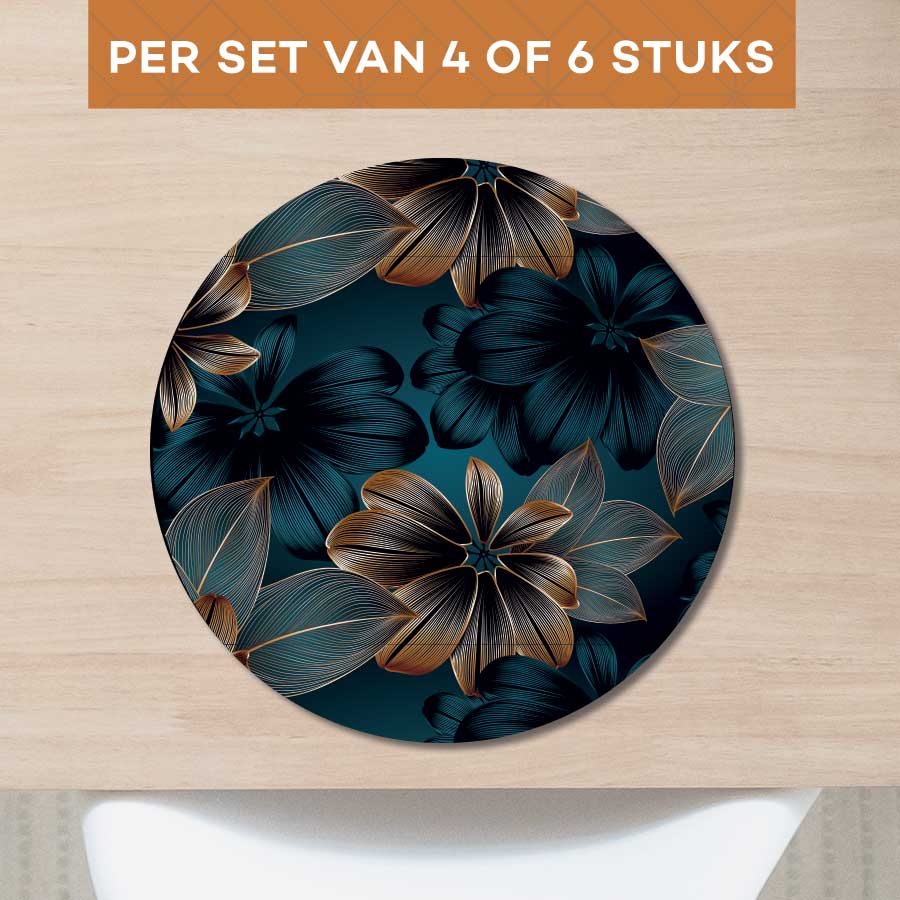 Placemat - Gouden bloemen