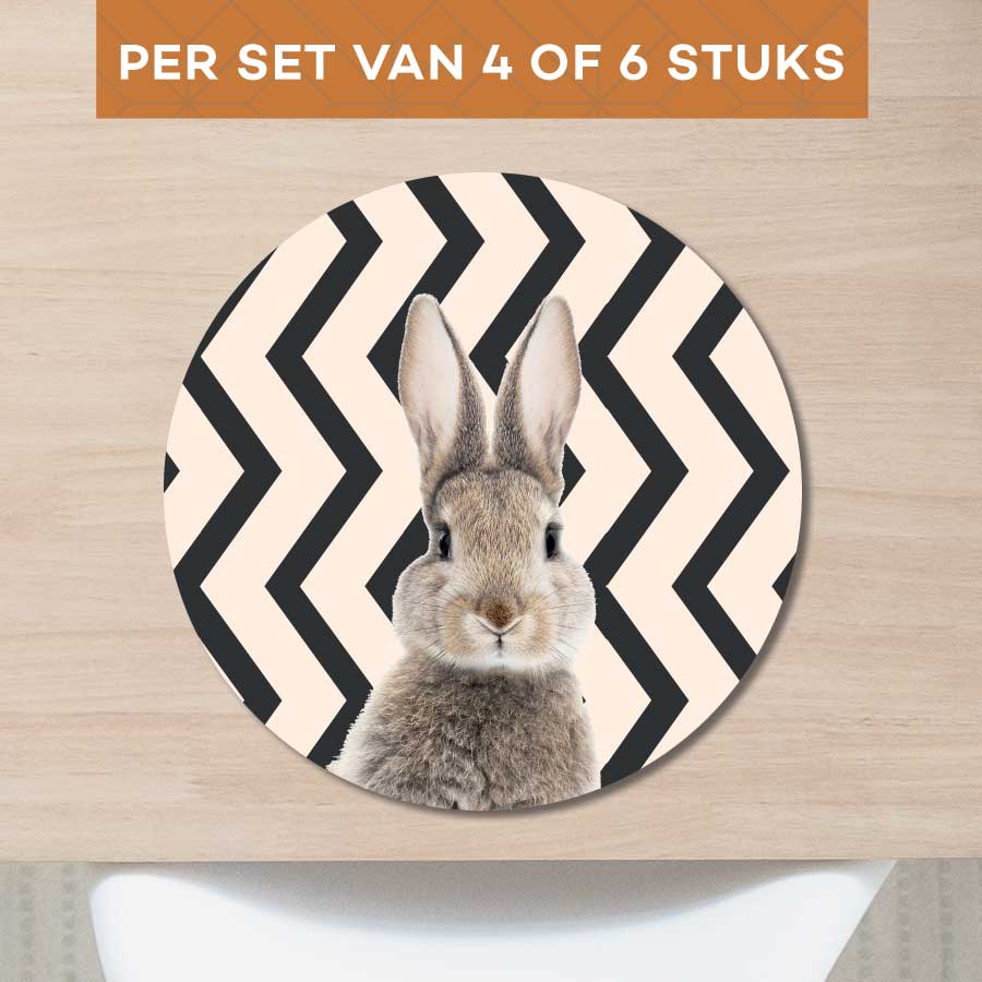 Placemat - Funny konijn zigzag