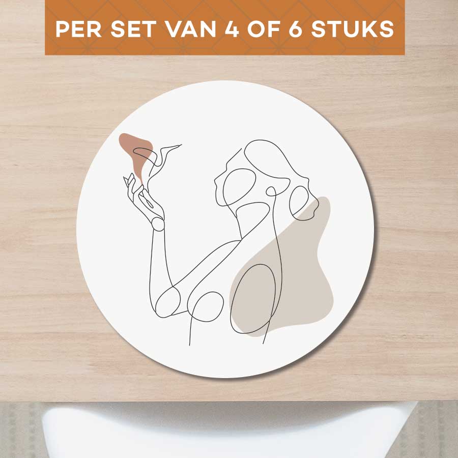 Placemat - Vrouw met vogel