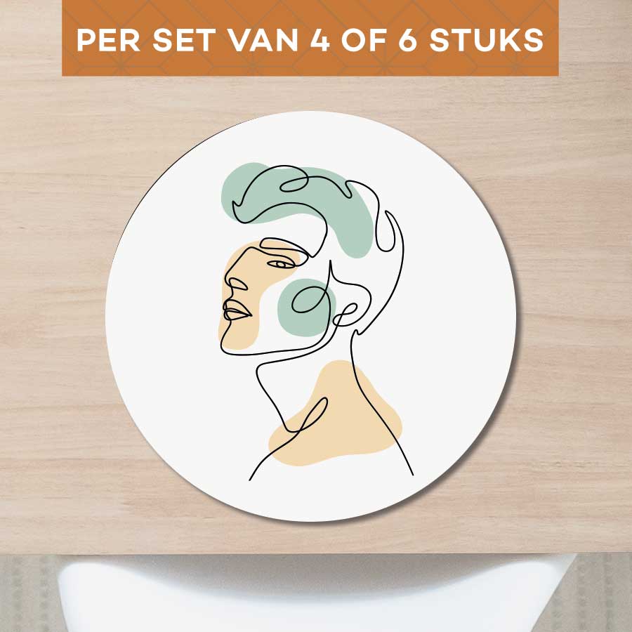 Placemat - Man in één lijn