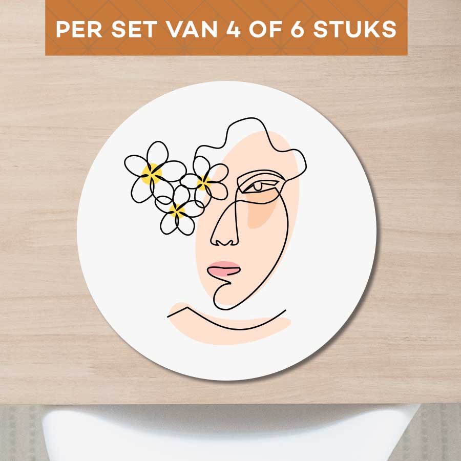 Placemat - Vrouw met bloemen
