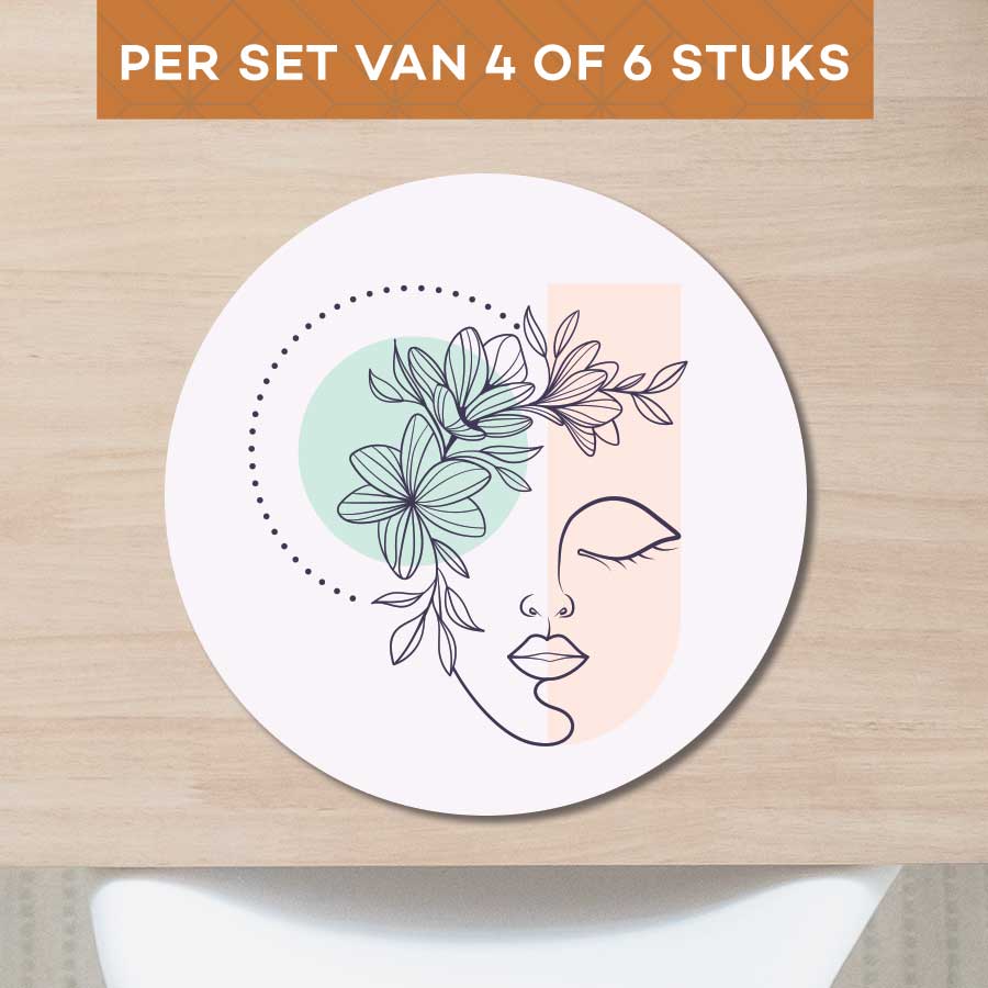 Placemat - Illustratie van een vrouw