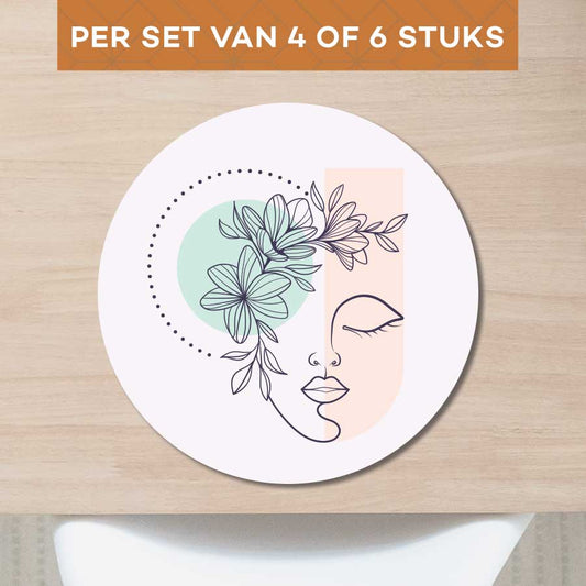 Placemat - Illustratie van een vrouw