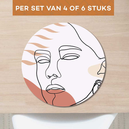 Placemat - Vrouw met blad