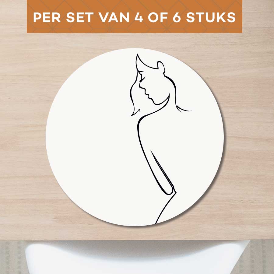 Placemat - Contour van een vrouw