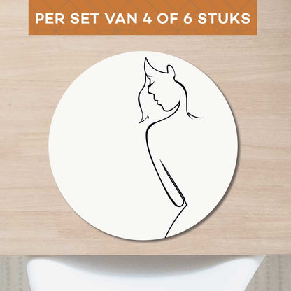 Placemat - Contour van een vrouw