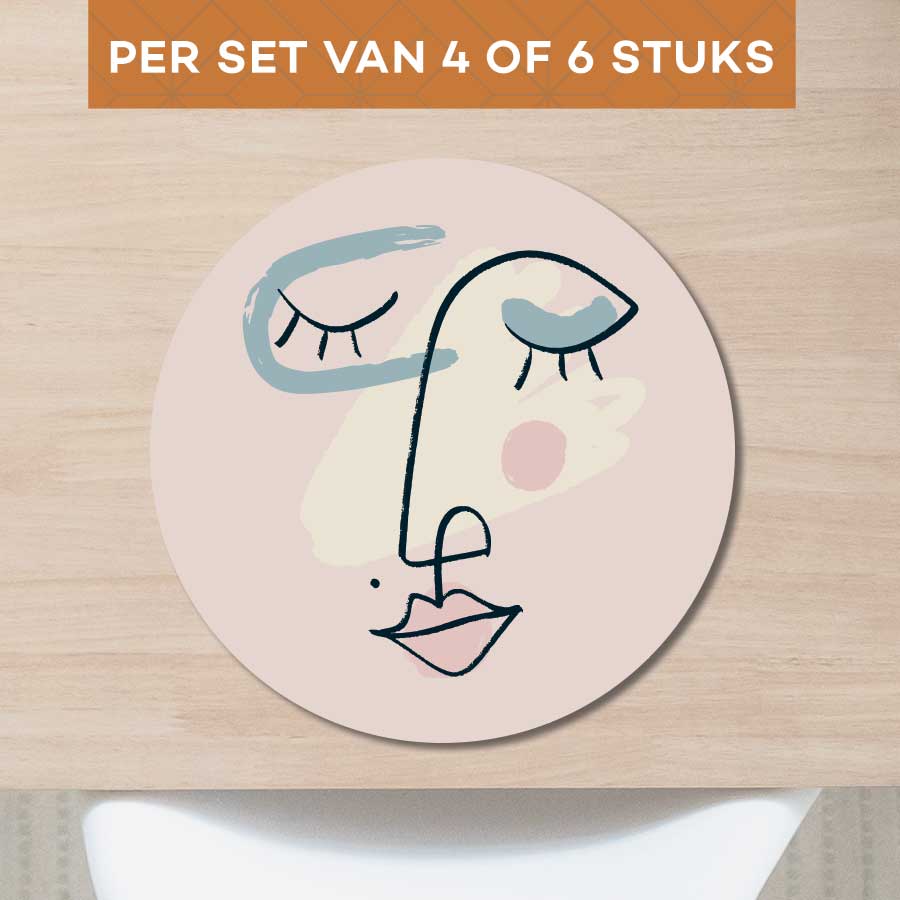Placemat - Minimalistisch vrouwengezicht