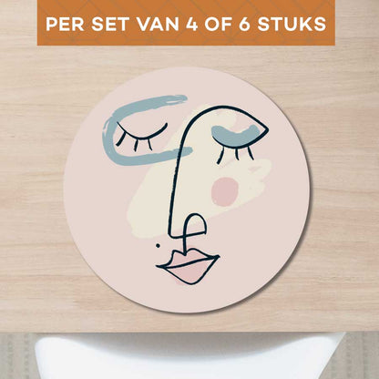 Placemat - Minimalistisch vrouwengezicht